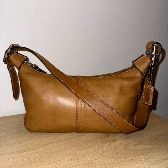 Coach Handbags - Coach Caramel Soft Leather Demi Legacy Shoulder Bag (9564)